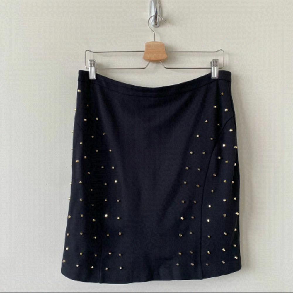 CARMEN Marc Valvo -Studded Stretch Midmini Skirt (Size:12)